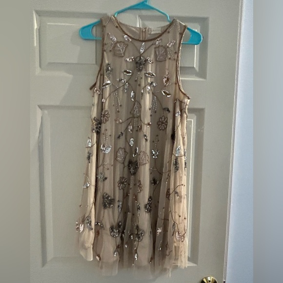Altar'd State Dresses & Skirts - Altar’d state tan beaded dress